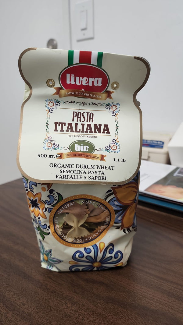 LIVERA ORGANIC 6 COLOR FARFALLE SAPORI WHEAT PASTA